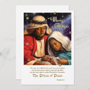 African American Nativity Art Flat Christmas Cards Feiertagskarte