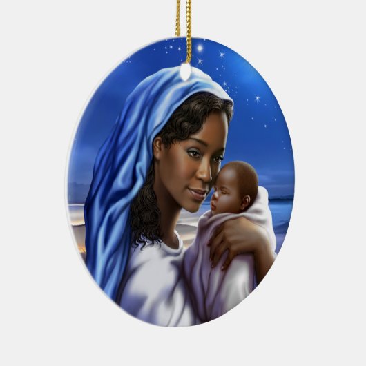 African American Nativity Art Weihnachtsschmuck (Rechts)