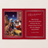 African American Nativity Scene Christmas Real Folienkarte (Innenseite)