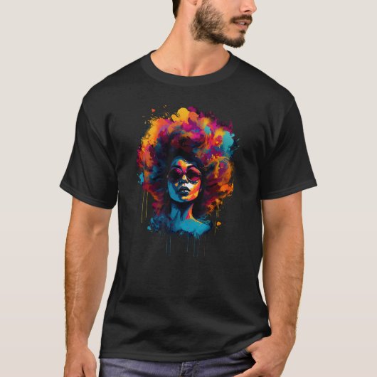 African American  Natural Black Hair Beauty T-Shirt (Vorderseite)