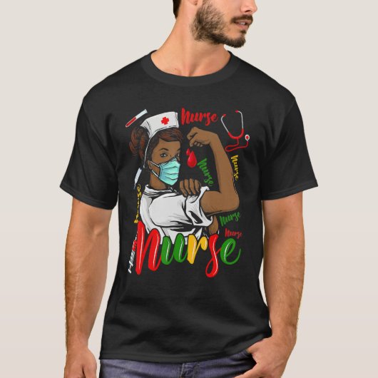 African American Nurse Black History Month Pride B T-Shirt (Vorderseite)