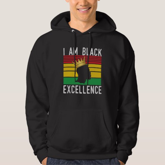 African American Pride Celebration I Am Black Exce Hoodie (Vorderseite)