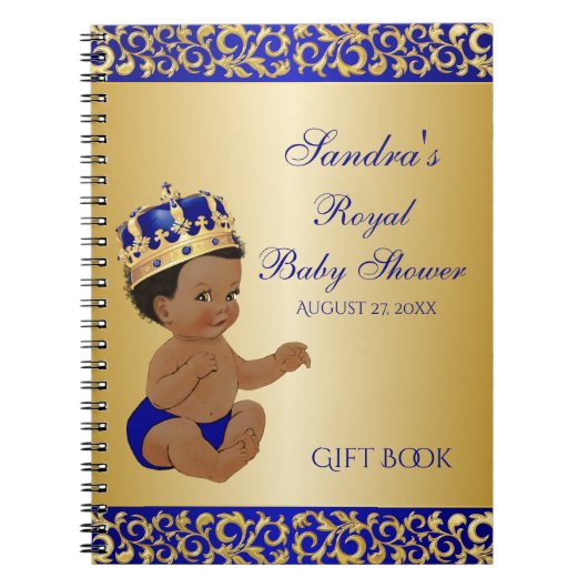 African American Prince Royal Blue Gold Gift Guest Notizblock (Vorderseite)