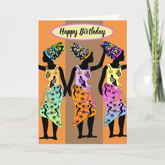 African American Queen Art Birthday Card Dankeskarte (Vorderseite)