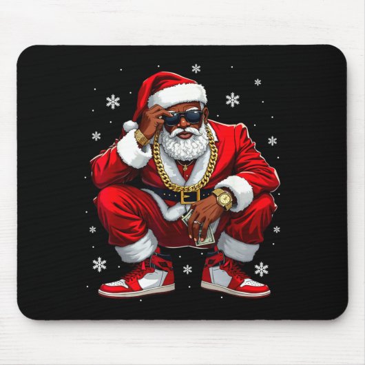 African American Santa Christmas Black Xmas Women  Mousepad (Vorne)