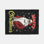African American Santa Christmas Cool Black X-mas Fleecedecke (Vorderseite (Horizontal))