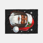 African American Santa Christmas Cool Black X-mas  Fleecedecke (Vorderseite (Horizontal))