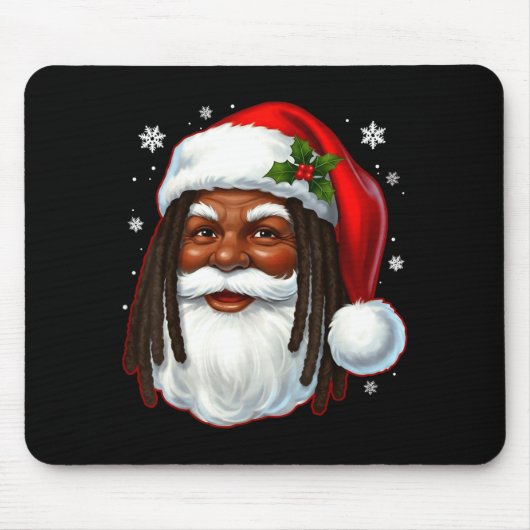 African American Santa Christmas Cool Black X-mas  Mousepad (Vorne)