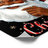African American Santa Christmas Cool Black X-mas Poster (Ecke)