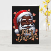 African American Santa Christmas Pajama Black X-ma Karte (Gelbe Blume)