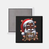African American Santa Christmas Pajama Black X-ma Magnet (Vorderseite/Rückseite)