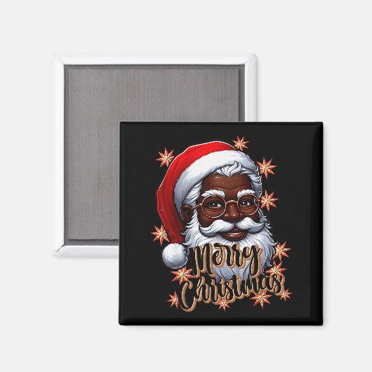 African American Santa Christmas Pajama Black X-ma Magnet (Vorderseite/Rückseite)