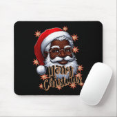 African American Santa Christmas Pajama Black X-ma Mousepad (Mit Mouse)