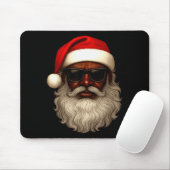 African American Santa Christmas Pajama Cool Black Mousepad (Mit Mouse)