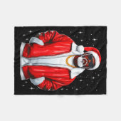 African American Santa Christmas Pajamas Cool Blac Fleecedecke (Vorderseite (Horizontal))