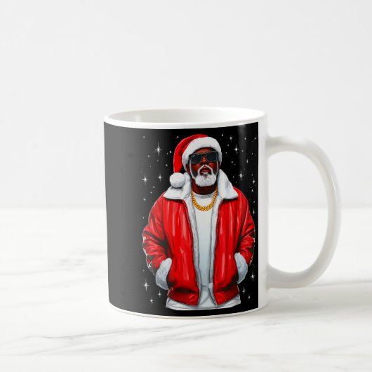 African American Santa Christmas Pajamas Cool Blac Kaffeetasse (Rechts)
