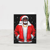 African American Santa Christmas Pajamas Cool Blac Karte (Vorderseite)