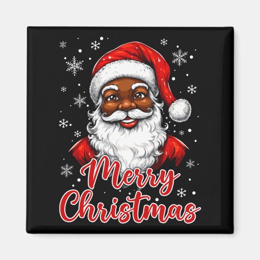 African American Santa Christmas Vintage Afro Blac Magnet (Vorne)