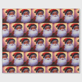 African American Santa Claus Christmas Black Man Geschenkpapier (Flach)