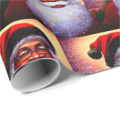 African American Santa Claus Christmas Black Man Geschenkpapier (Rolleneckpunkt)