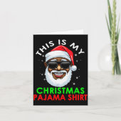 African American Santa Claus Christmas Pajama Shir Karte (Vorderseite)