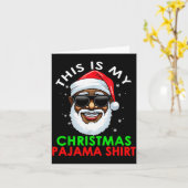 African American Santa Claus Christmas Pajama Shir Karte (Gelbe Blume)
