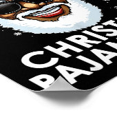 African American Santa Claus Christmas Pajama Shir Poster (Ecke)