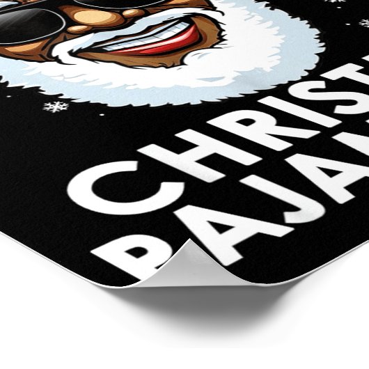 African American Santa Claus Christmas Pajama Shir Poster (Ecke)