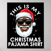 African American Santa Claus Christmas Pajama Shir Poster (Vorne)