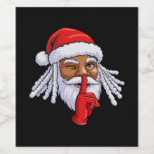 African American Santa Claus Christmas Party Decor Weinetikett (Einzelnes Label)