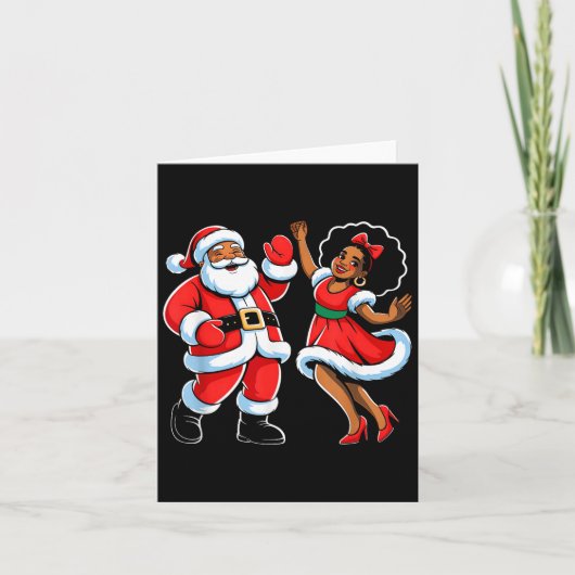 African American Santa Claus Dancing Funny Christm Karte (Vorderseite)