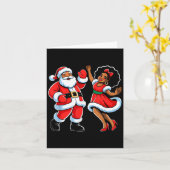 African American Santa Claus Dancing Funny Christm Karte (Gelbe Blume)