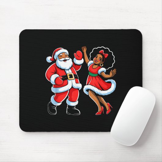 African American Santa Claus Dancing Funny Christm Mousepad (Mit Mouse)