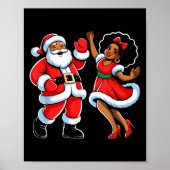 African American Santa Claus Dancing Funny Christm Poster (Vorne)