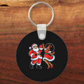 African American Santa Claus Dancing Funny Christm Schlüsselanhänger (Vorderseite)