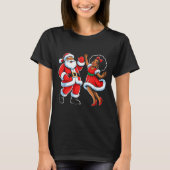 African American Santa Claus Dancing Funny Christm T-Shirt (Vorderseite)