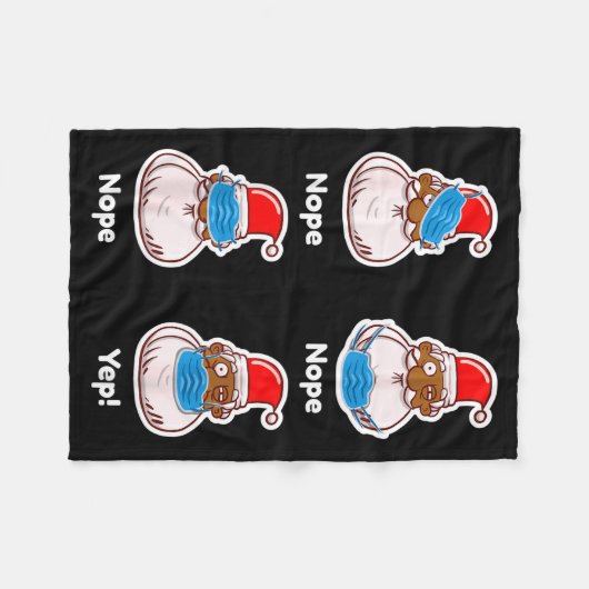 African American Santa Claus Matching Christmas Pa Fleecedecke (Vorderseite (Horizontal))