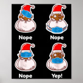 African American Santa Claus Matching Christmas Pa Poster (Vorne)