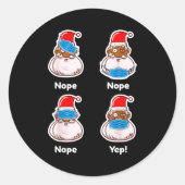 African American Santa Claus Matching Christmas Pa Runder Aufkleber (Vorderseite)