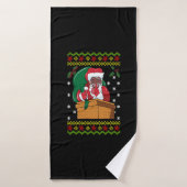 African American Santa Ugly Christmas Badehandtuch (Badehandtuch)