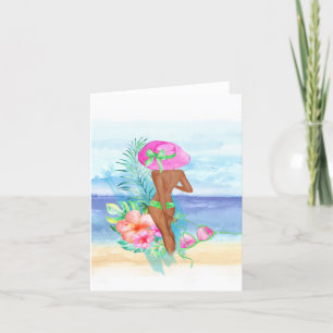 African American Tropical Beach Jedem Anlass Card Feiertagskarte