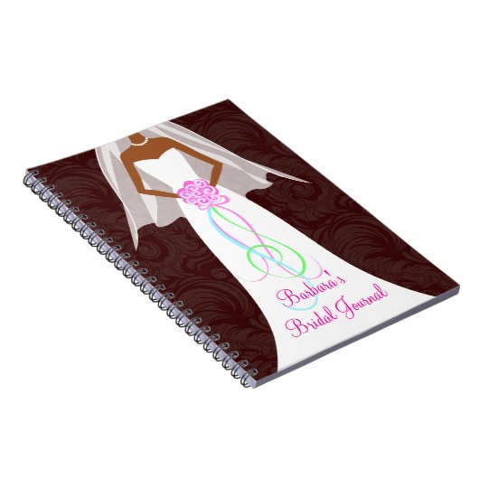 African American Wedding Damask Journal Notebook Notizblock (Rechte Seite)