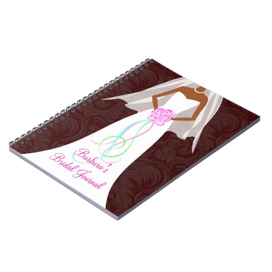 African American Wedding Damask Journal Notebook Notizblock (Linke Seite)