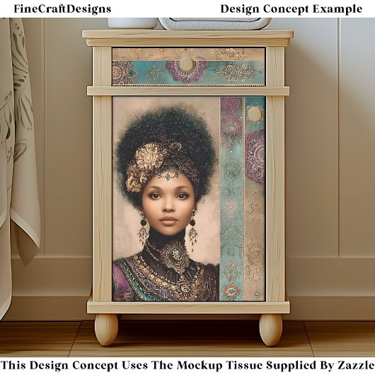 African American Woman, Baroque DY2L Decoupage Seidenpapier