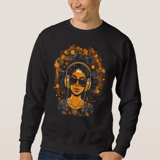 African American Woman Black Girl Music Graffiti G Sweatshirt (Vorderseite)