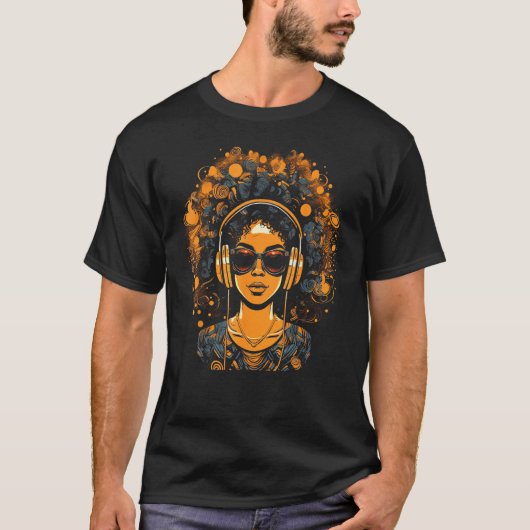 African American Woman Black Girl Music Graffiti G T-Shirt (Vorderseite)