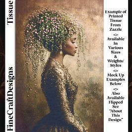 African American Woman, Floral DW7R Decoupag Seidenpapier