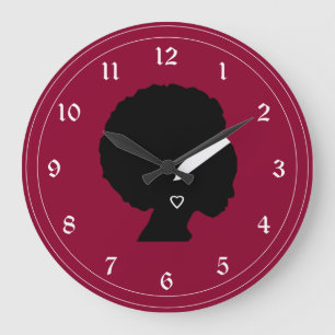 African American Woman Style Pattern Große Wanduhr