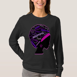 African American Women Afro Wordal Word Hair Women T-Shirt