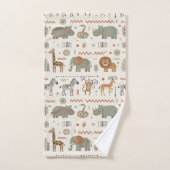 African Animal Parade Tribal Style ID1262 Badhandtuch Set (Handtuch)